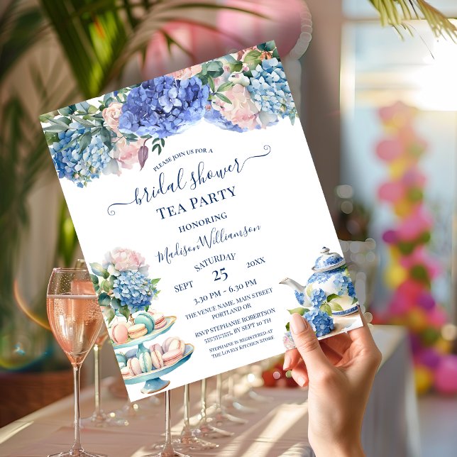 Budget Blue Hydrangea Bridal Shower Tea Party  (Creator Uploaded)