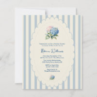 Budget Blue Hydrangea Coastal Stripe Bridal Shower