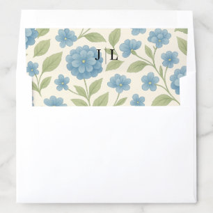 Budget Blue Hydrangea Wedding Envelope Liner