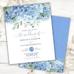 Budget Blue Hydrangeas Floral Wedding Invitation at Zazzle
