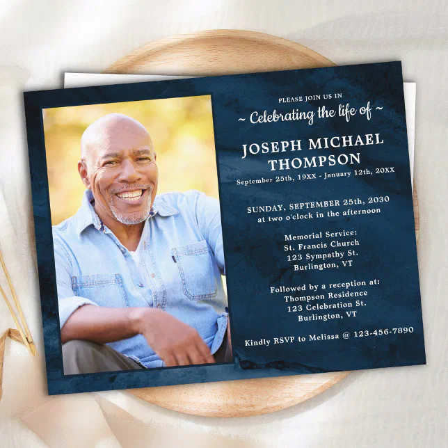 Budget Blue Marble Celebration Of Life Invitation Zazzle