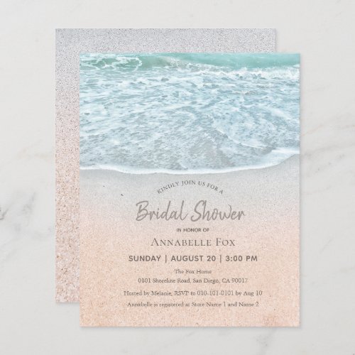Budget Blue Ocean  Sandy Beach Bridal Shower