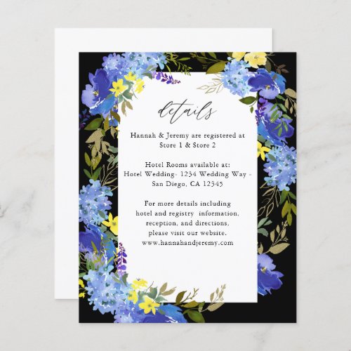 Budget Blue Purple  Yellow Floral Details _ Black