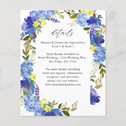 Budget Blue Purple  Yellow Floral Details Flyer