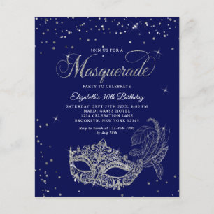 BUDGET Blue Silver Photo Masquerade Birthday