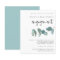 Budget Blue Teal Eucalyptus Engagement Invitation