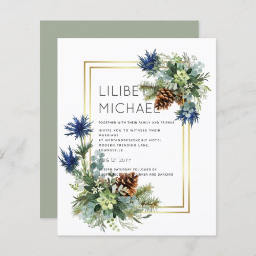 BUDGET  Blue Thistle Eucalyptus Wedding Wonderland