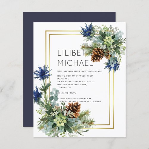 BUDGET  Blue Thistle Eucalyptus Wedding Wonderland