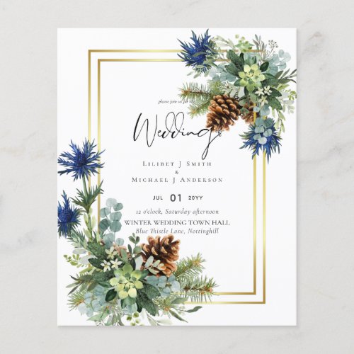 BUDGET  Blue Thistle Eucalyptus Wedding Wonderland Flyer