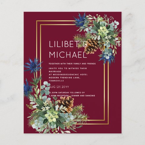 BUDGET  Blue Thistle Eucalyptus Wedding Wonderland Flyer