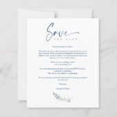 Budget Blue Trendy Branches Wedding 3 Photos (Back)