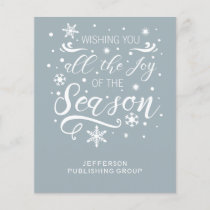 Budget Blue White Modern Business holiday Card