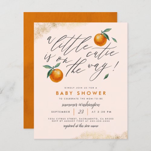 Budget Blush A Little Cutie Orange Baby Shower
