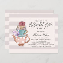 Budget Blush Floral Bridal Tea Party Invitation