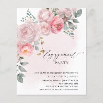 Budget Blush Floral Engagement Party Invitations
