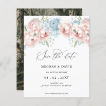 Budget Blush Floral Photo Save the Date