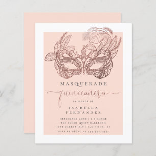 Budget Blush Gold Masquerade Quinceañera Birthday