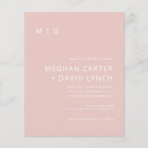 Budget Blush Modern Monogram Wedding Invitation