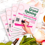 Budget Blush Pink Beauty Salon Grand Opening Flyer<br><div class="desc">Elevate your salon's grand opening to new heights of glamour with Mylini Design's Blush Pink Grand Opening Beauty Gala Flyer. This stylish and unique invitation will set a luxurious tone for your event, reinforcing your salon's commitment to beauty, style, and grace. Complementing the blush pink theme, its design features classy...</div>