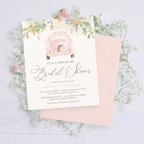 Budget Blush Pink Floral Drive By Bridal Shower