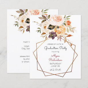 Budget Blush Pink & Peach Floral Graduation Party