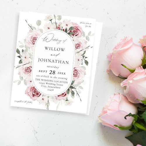 Budget Blush Pink Rose  Eucalyptus Floral Wedding