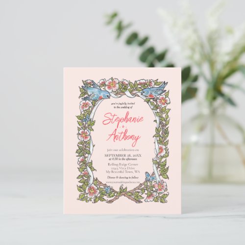 Budget Blush Pink Rose  Love Bird Pastel Wedding