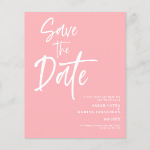 Budget Blush Pink Save the date Card