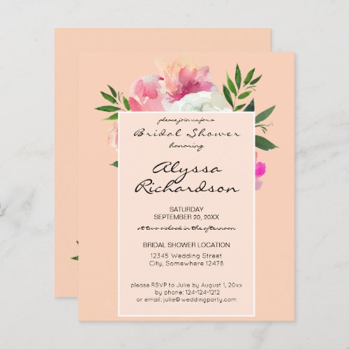 Budget Blush Pink  White Floral_ 2B Bridal Shower