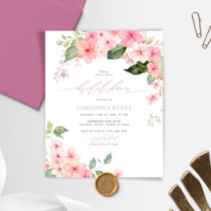 Budget Blush & Sage Green Bridal Shower Invitation