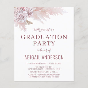 Budget Boho 2023 Graduation Floral Invitation  Flyer