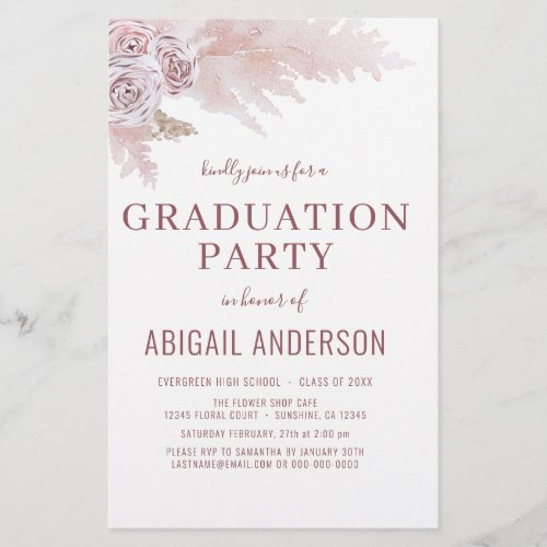 Budget Boho 2023 Graduation Floral Invitation  Flyer