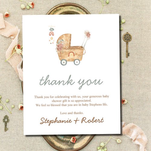 Budget Boho Baby Carriage Baby Shower  Thank You