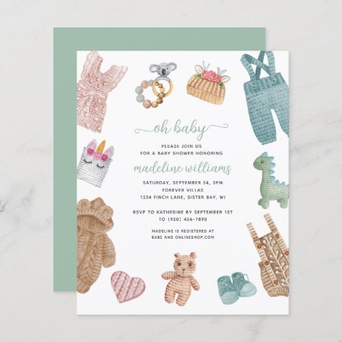 BUDGET BOHO Baby Clothes Neutral Oh Baby Shower