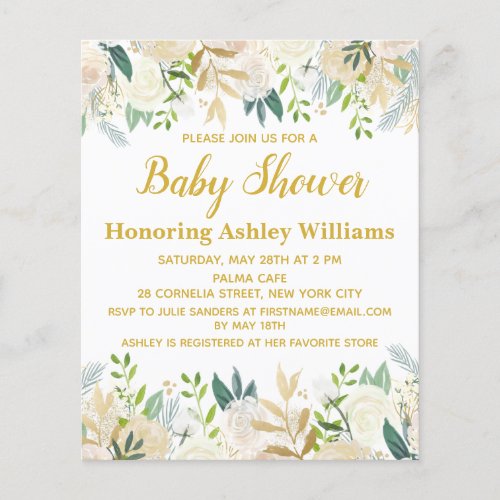 Budget Boho Baby Shower Invitation Gender Neutral