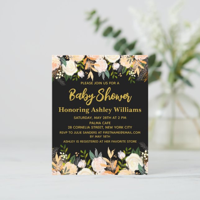 Budget Boho Baby Shower Invitation Gender Neutral  (Standing Front)