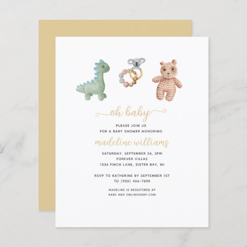 BUDGET BOHO Baby Toys Neutral Oh Baby Shower