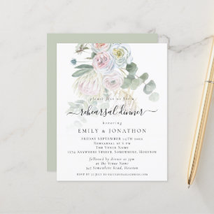 Budget Boho Botanicals Rehearsal Dinner Invitation