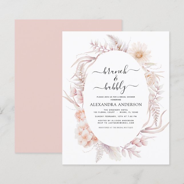 Budget Boho Brunch & Bubbly Bridal Shower (Front/Back)