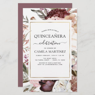 Budget Boho Burgundy Quinceañera Floral
