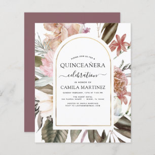 Budget Boho Burgundy Quinceañera Floral