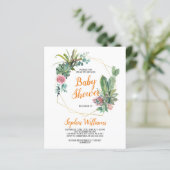 Budget Boho Cactus Baby Shower Invitation (Standing Front)