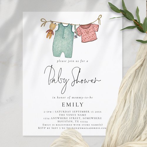 Budget Boho Chic Clothes on Line Baby Shower 