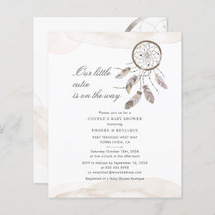 Budget Boho Chic Couples Baby Shower Invitation