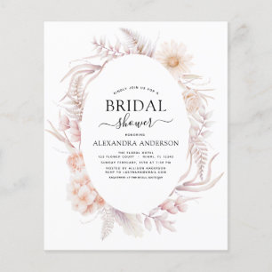 Budget Boho Chic Dusty Pink Desert Bridal Shower Flyer