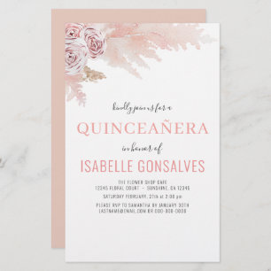 Budget Boho Chic QUINCEAÑERA Party Invitation