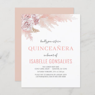 Budget Boho Chic QUINCEAÑERA Party Invitation