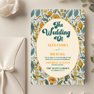 Budget Boho Chic Retro Colorful Floral Wedding Flyer
