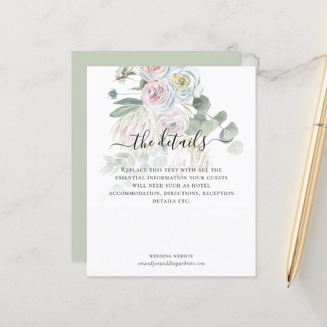 Budget Boho Eucalyptus Florals Wedding Details (Front/Back In Situ)