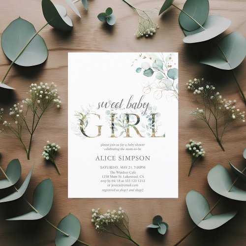 Budget Boho Eucalyptus Leaves Baby Girl Shower